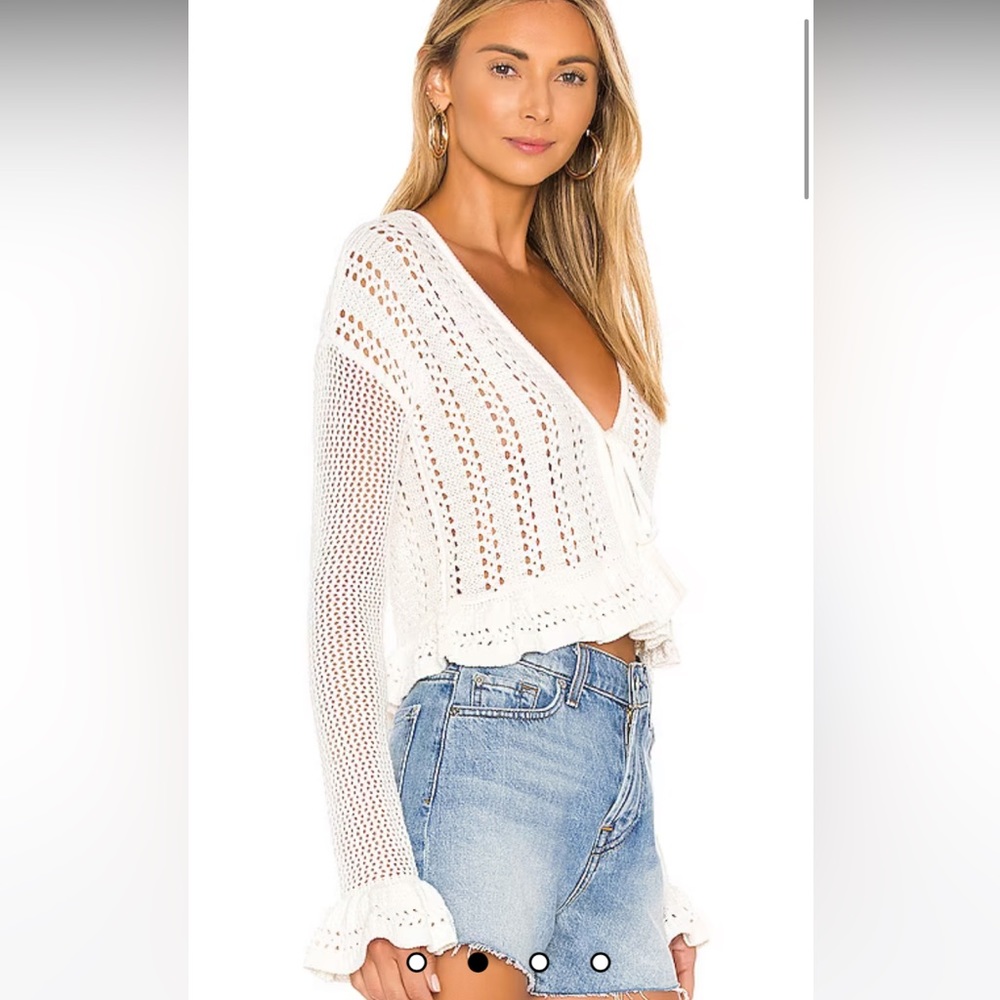 Tularosa Chrochet White Cardigan